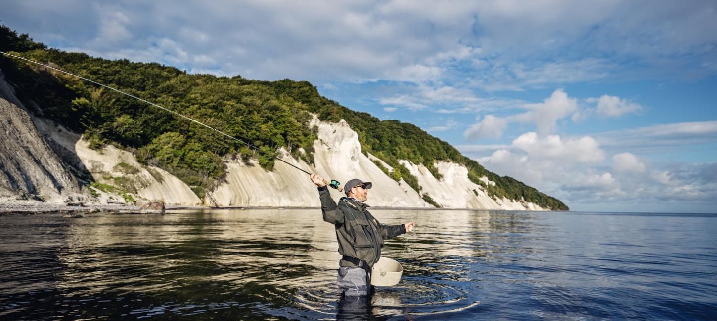 Fishing at Møns Klint, Denmark