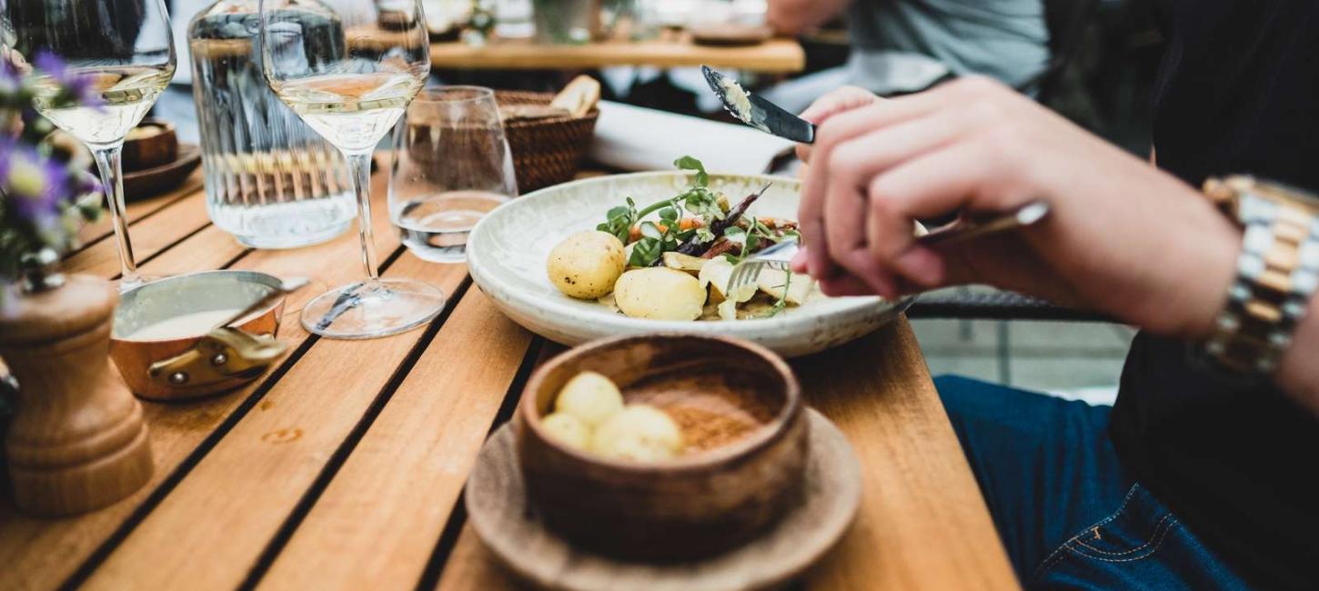 Lunsj på restaurant i Odense, Fyn