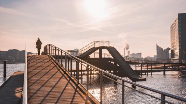 A wintery view of Kalvebod Bølge in Copenhagen