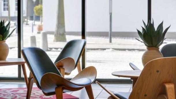 Danish design chairs at the Radisson Blu HC Andersen Hotel in Odense, Denmark