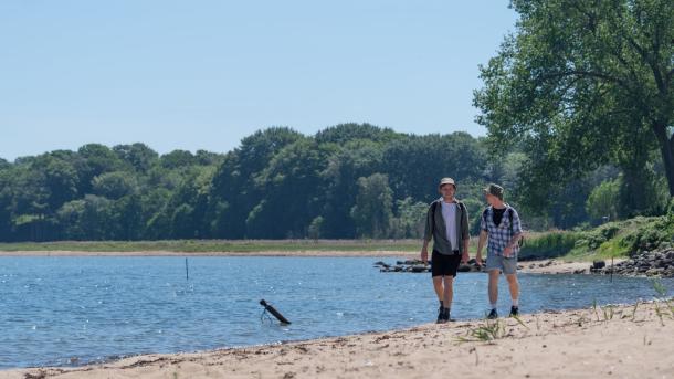 People hiking Snaptun-Juelsminde, the Coastal Land, Jutland