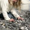 Child looking for fossils at Møns Klint, South Zealand