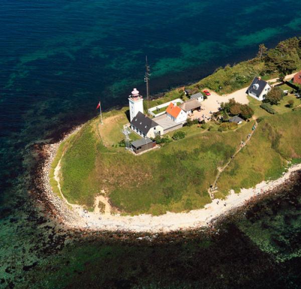 Air photo of Røsnæs lighthouse on West Sealand