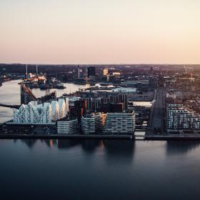 Aarhus docklands seen from above