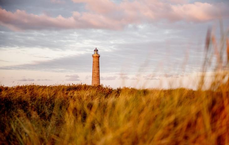 Det grå fyrtårn i Skagen i Danmark